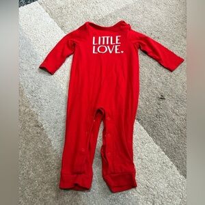 Cat & Jack Red 'Little Love' Kids Footie- 12 months